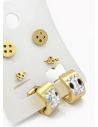 SET DE ARETES X 3 CRISTALES SURTIDO/ACERO INOXIDABLE