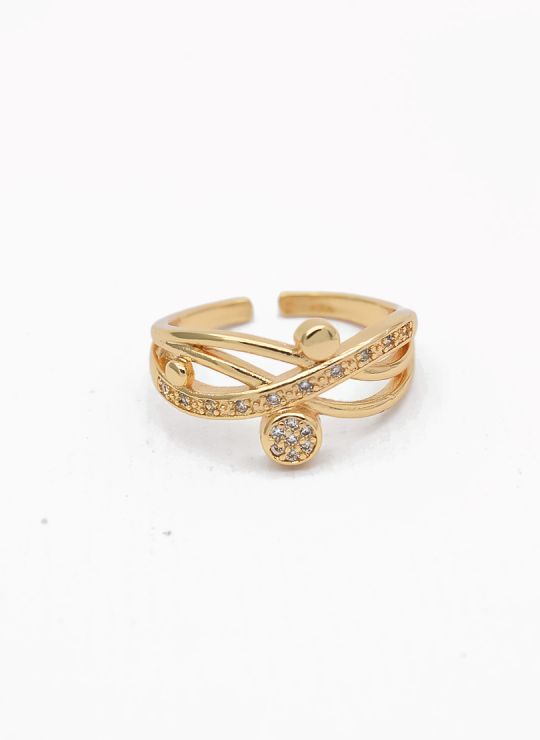 ANILLO GRADUABLE RODIO XUPING YXZ CRISTALES