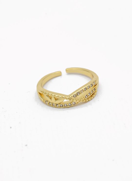 ANILLO GRADUABLE RODIO XUPING YXZ CRISTALES