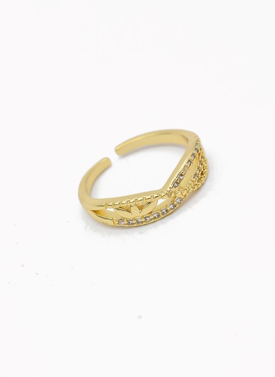 ANILLO GRADUABLE RODIO XUPING YXZ CRISTALES