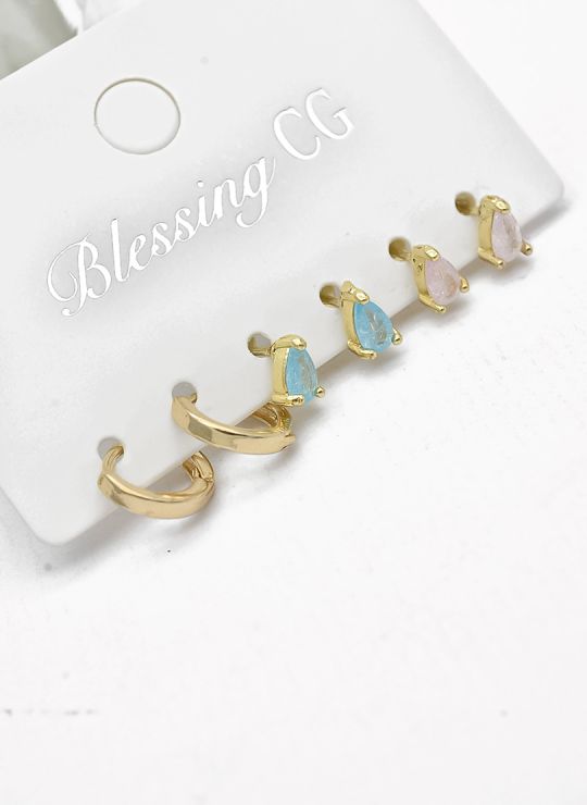 SET DE ARETES X 3 PARES XUPING / RODIO GARANTIZADO