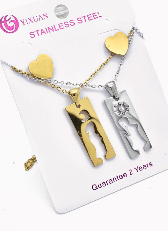 SET DE COLLAR, ARETES, DIJE EN ACERO INOXIDABLE 316L