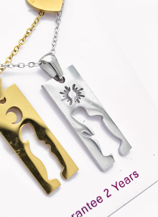 SET DE COLLAR, ARETES, DIJE EN ACERO INOXIDABLE 316L