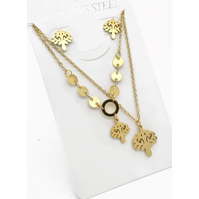 SET DE COLLAR, ARETES, DIJE EN ACERO INOXIDABLE 316L
