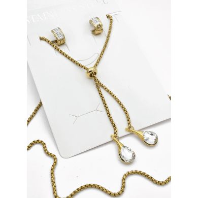 SET DE COLLAR, ARETES, DIJE EN ACERO INOXIDABLE 316L