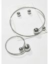 SET DE COLLAR, PULSERA ARETES Y DIJE EN RODIO XUPING CON MICROCIRCIONES