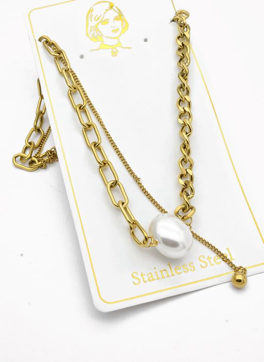 SET DE COLLAR, DIJE EN ACERO INOXIDABLE 316L