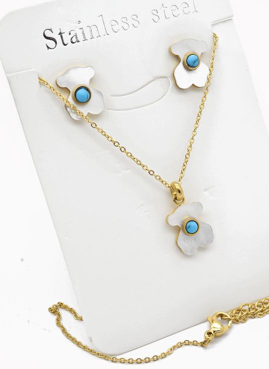 SET DE COLLAR, DIJE EN ACERO INOXIDABLE 316L