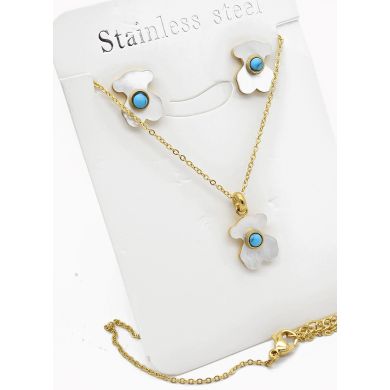 SET DE COLLAR, DIJE EN ACERO INOXIDABLE 316L