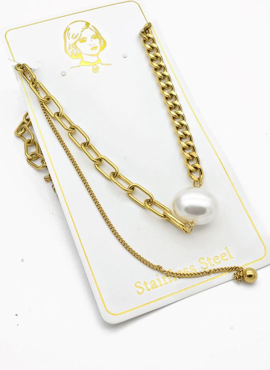 SET DE COLLAR, DIJE EN ACERO INOXIDABLE 316L