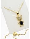 SET DE COLLAR Y DIJE EN RODIO CON MICROCIRCIONES / GARANTIA
