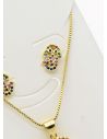 SET DE COLLAR Y DIJE EN RODIO CON MICROCIRCIONES / GARANTIA
