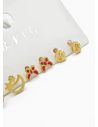 SET DE ARETES X 3 CRISTALES SURTIDO/ACERO INOXIDABLE