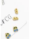 SET DE ARETES X 3 CRISTALES SURTIDO/ACERO INOXIDABLE