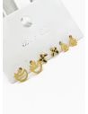 SET DE ARETES X 3 CRISTALES SURTIDO/ACERO INOXIDABLE