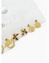 SET DE ARETES X 3 CRISTALES SURTIDO/ACERO INOXIDABLE