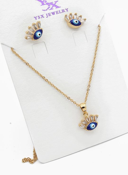 SET DE COLLAR Y DIJE EN RODIO CON MICROCIRCIONES / GARANTIA