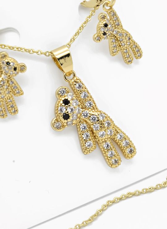 SET DE COLLAR Y DIJE EN RODIO CON MICROCIRCIONES / GARANTIA
