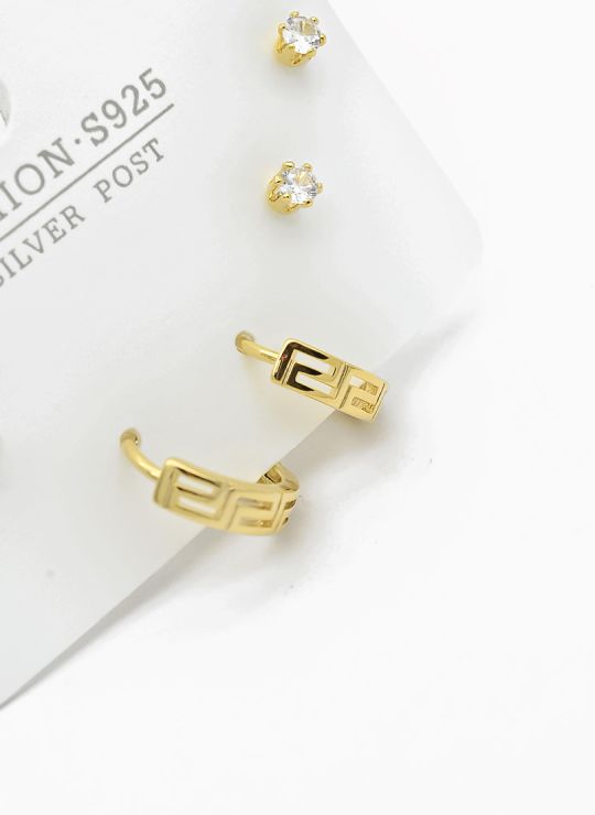 SET DE ARETES X 3 PARES RODIO XUPING /GARANTIZADO