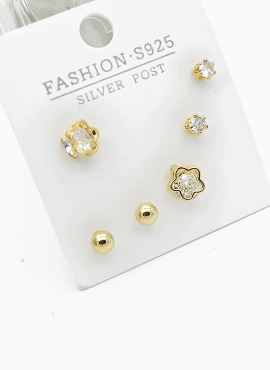 SET DE ARETES X 3 PARES RODIO XUPING /GARANTIZADO