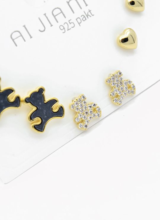 SET DE ARETES X 3 PARES RODIO XUPING /GARANTIZADO