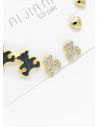 SET DE ARETES X 3 PARES RODIO XUPING /GARANTIZADO