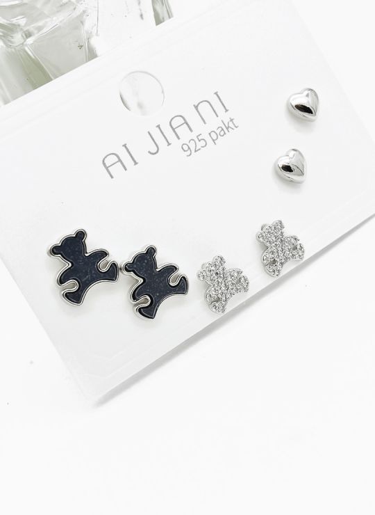 SET DE ARETES X 3 PARES RODIO XUPING /GARANTIZADO