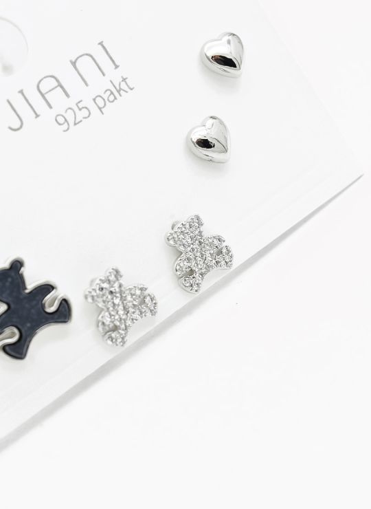 SET DE ARETES X 3 PARES RODIO XUPING /GARANTIZADO