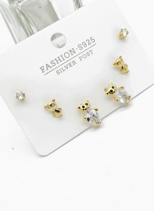 SET DE ARETES X 3 PARES RODIO XUPING /GARANTIZADO