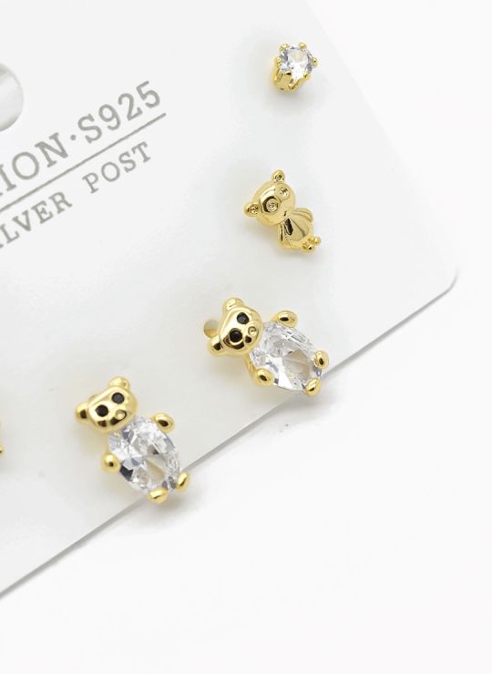 SET DE ARETES X 3 PARES RODIO XUPING /GARANTIZADO