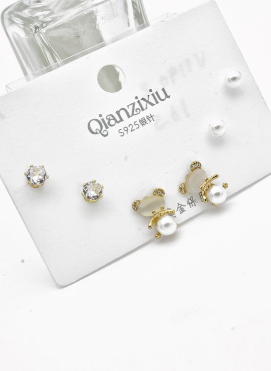 SET DE ARETES X 3 PARES RODIO XUPING /GARANTIZADO