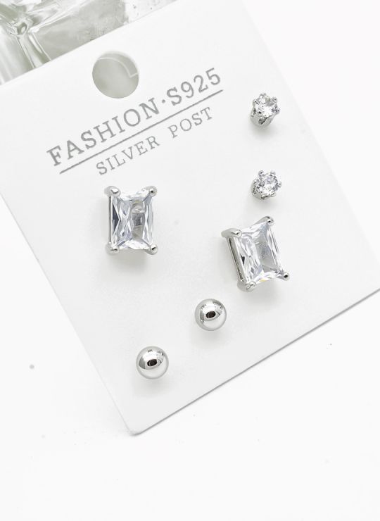 SET DE ARETES X 3 PARES RODIO XUPING /GARANTIZADO