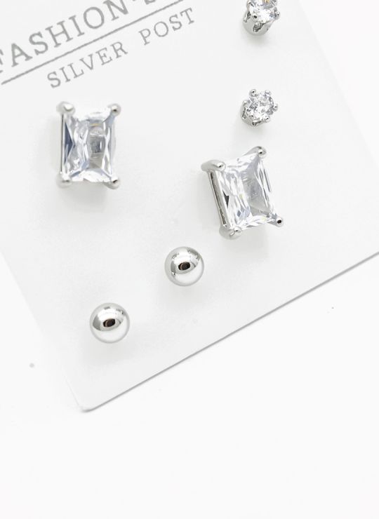 SET DE ARETES X 3 PARES RODIO XUPING /GARANTIZADO