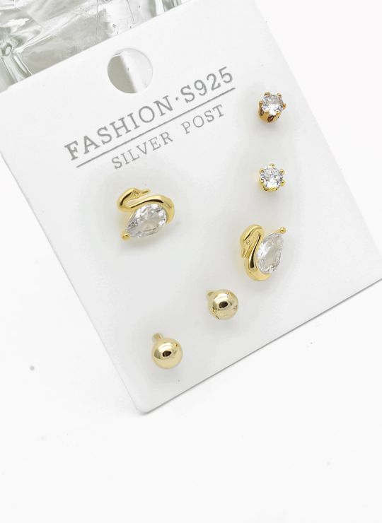SET DE ARETES X 3 PARES RODIO XUPING /GARANTIZADO