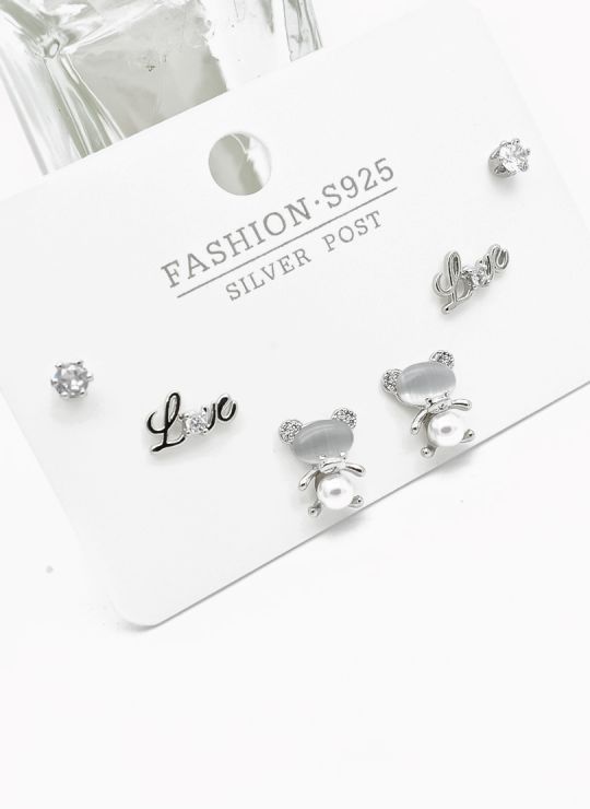 SET DE ARETES X 3 PARES RODIO XUPING /GARANTIZADO