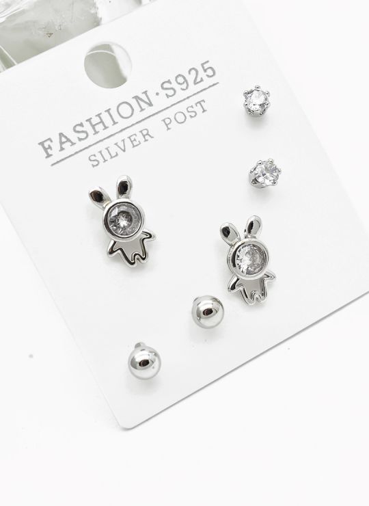 SET DE ARETES X 3 PARES RODIO XUPING /GARANTIZADO