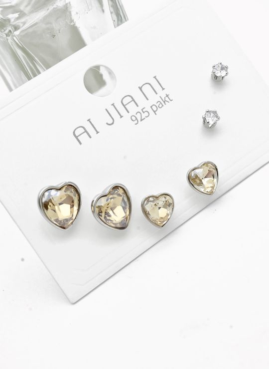 SET DE ARETES X 3 PARES RODIO XUPING /GARANTIZADO