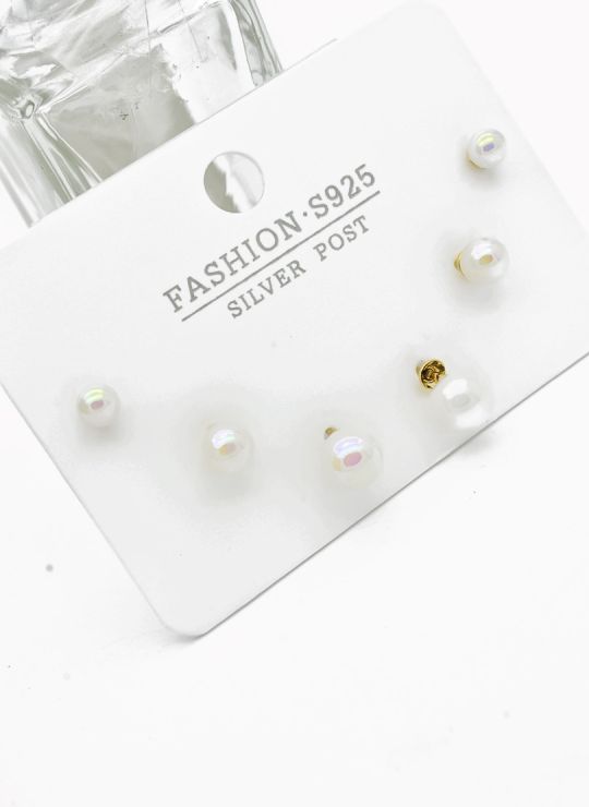 SET DE ARETES X 3 PARES RODIO XUPING /GARANTIZADO
