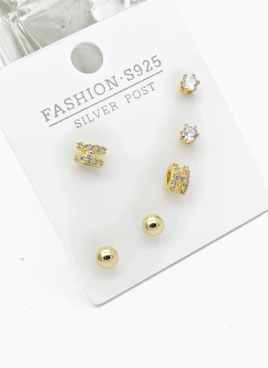 SET DE ARETES X 3 PARES RODIO XUPING /GARANTIZADO
