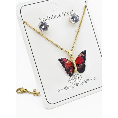 SET DE COLLAR, DIJE EN ACERO INOXIDABLE 316L