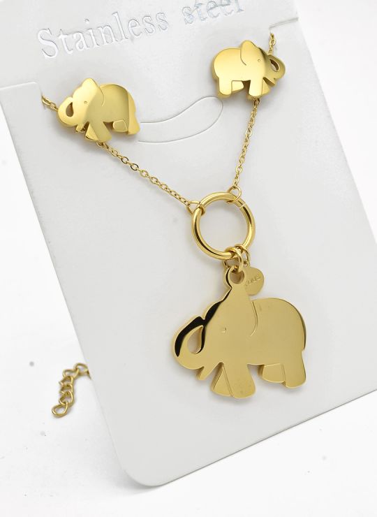 SET DE COLLAR, DIJE EN ACERO INOXIDABLE 316L