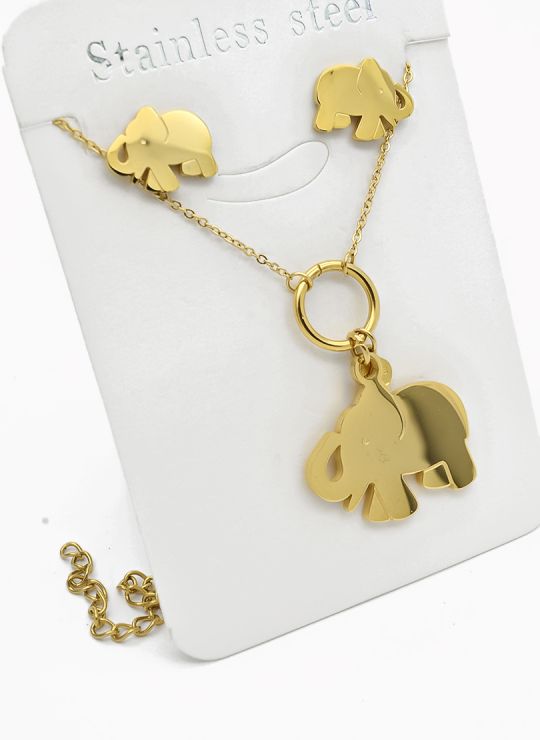 SET DE COLLAR, DIJE EN ACERO INOXIDABLE 316L