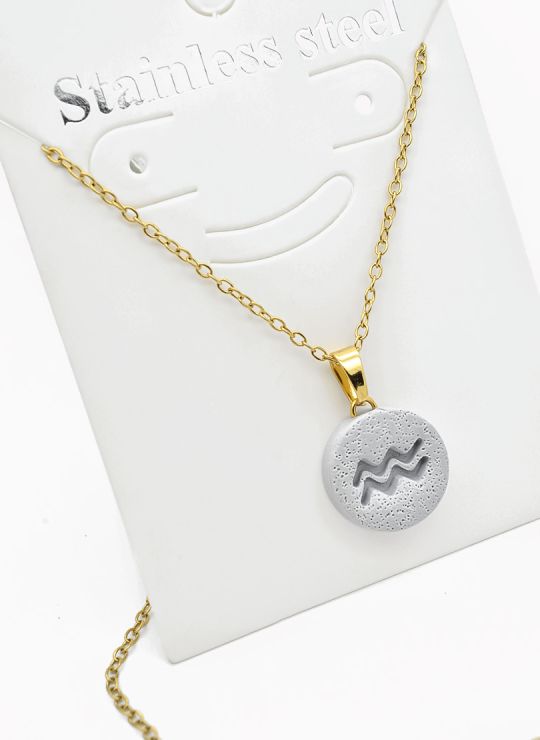 SET DE COLLAR ZODIACO, DIJE EN ACERO INOXIDABLE 316L