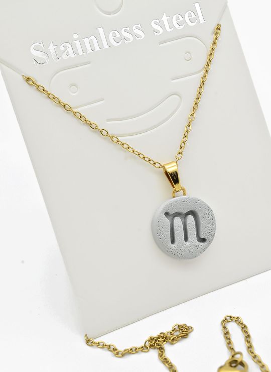 SET DE COLLAR ZODIACO, DIJE EN ACERO INOXIDABLE 316L