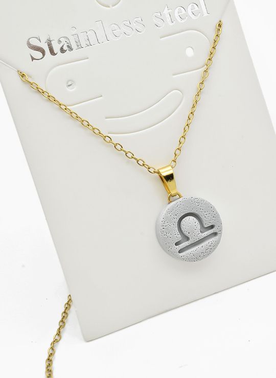 SET DE COLLAR ZODIACO, DIJE EN ACERO INOXIDABLE 316L