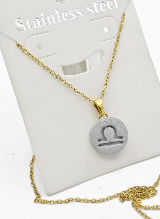 SET DE COLLAR ZODIACO, DIJE EN ACERO INOXIDABLE 316L