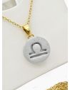 SET DE COLLAR ZODIACO, DIJE EN ACERO INOXIDABLE 316L
