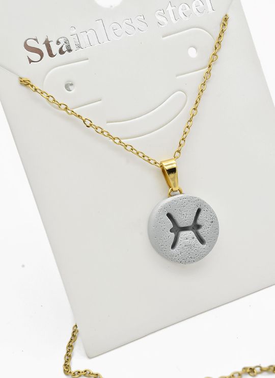 SET DE COLLAR ZODIACO, DIJE EN ACERO INOXIDABLE 316L