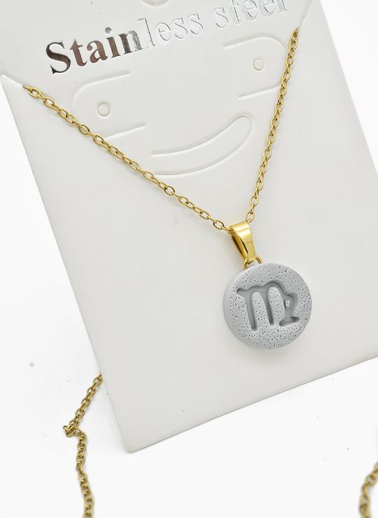SET DE COLLAR ZODIACO, DIJE EN ACERO INOXIDABLE 316L