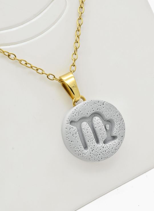 SET DE COLLAR ZODIACO, DIJE EN ACERO INOXIDABLE 316L